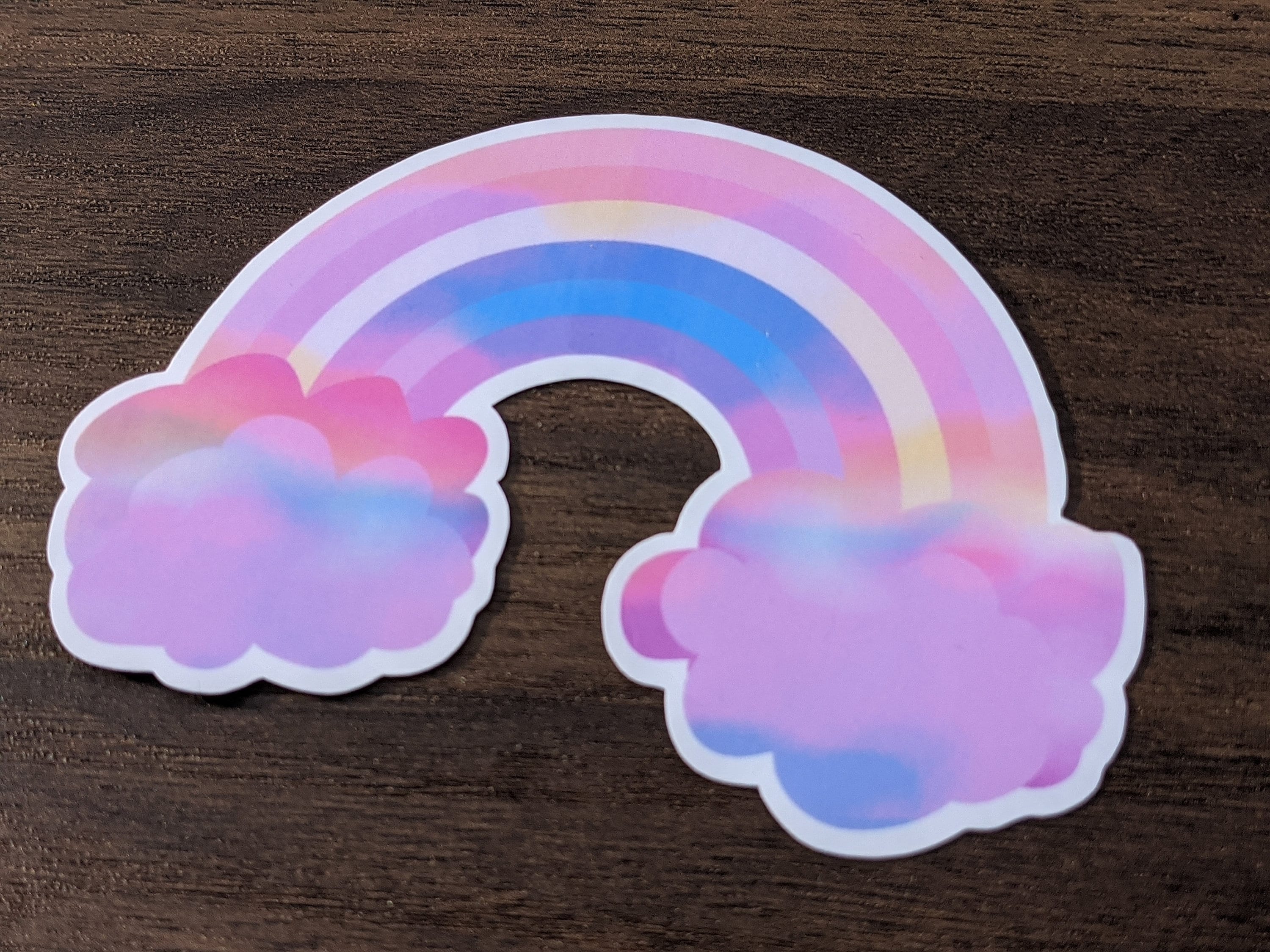 Large Pink Pastel Rainbow Vinyl Sticker Waterproof Die Cut Etsy Italia