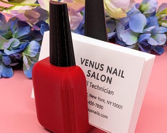 Nail Salon Business Card Holder / Nail Tech Card Display / Nail Technician Desk Decor / Nail Polish Bottle Card Holder / Salon Store Display