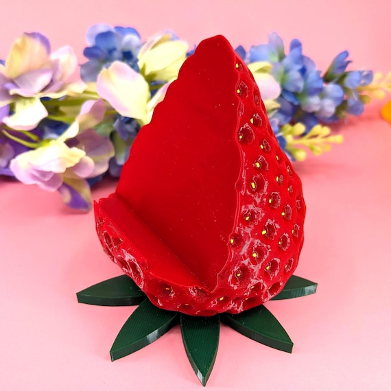 Strawberry Phone Holder / Premium Weighted Berry Stand / Unique Kitchen Gift / Tech Lover Gift / PotatoesAndBeyond Exclusive Design