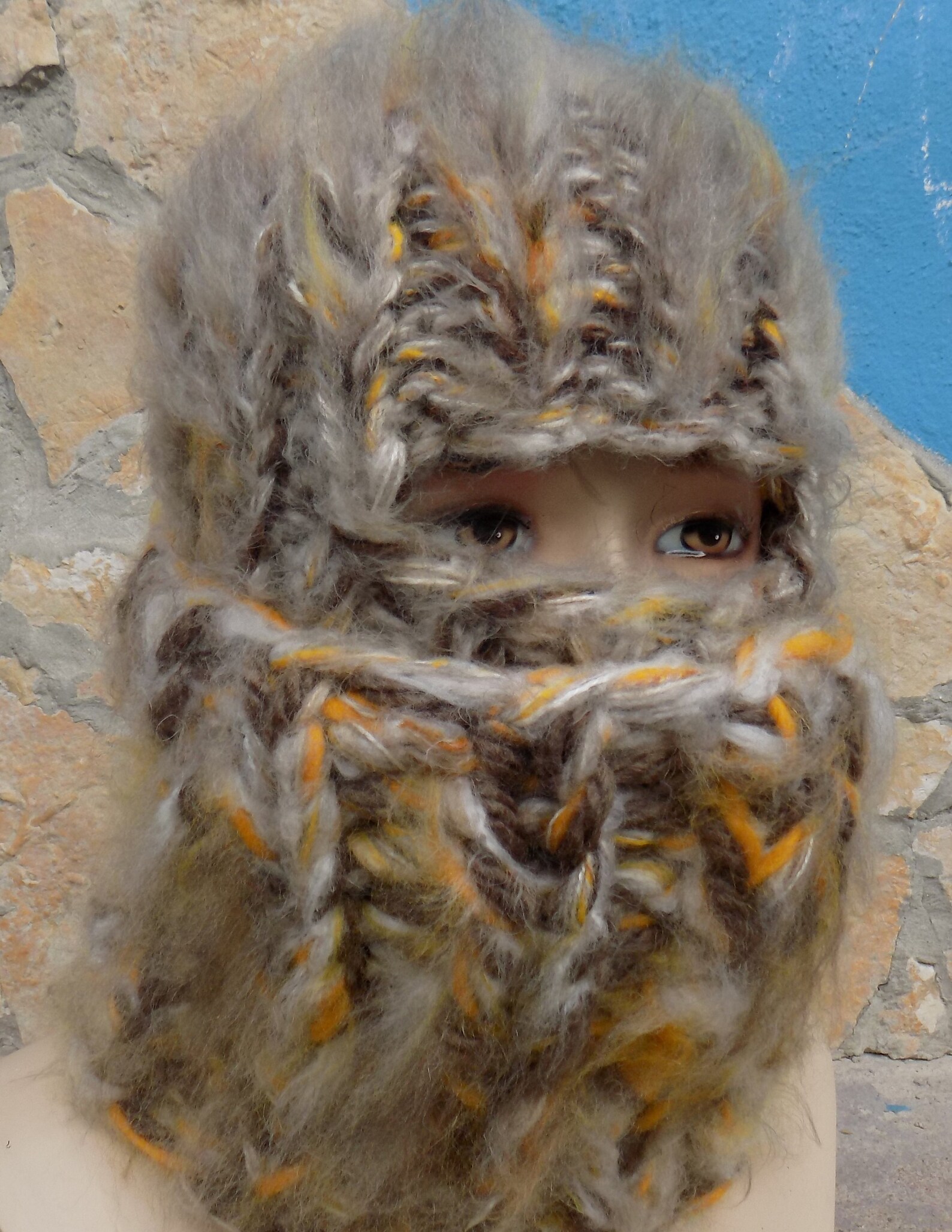 BALACLAVA Beanie Wool Mohair STURMHAUBE brown chunky soft Etsy