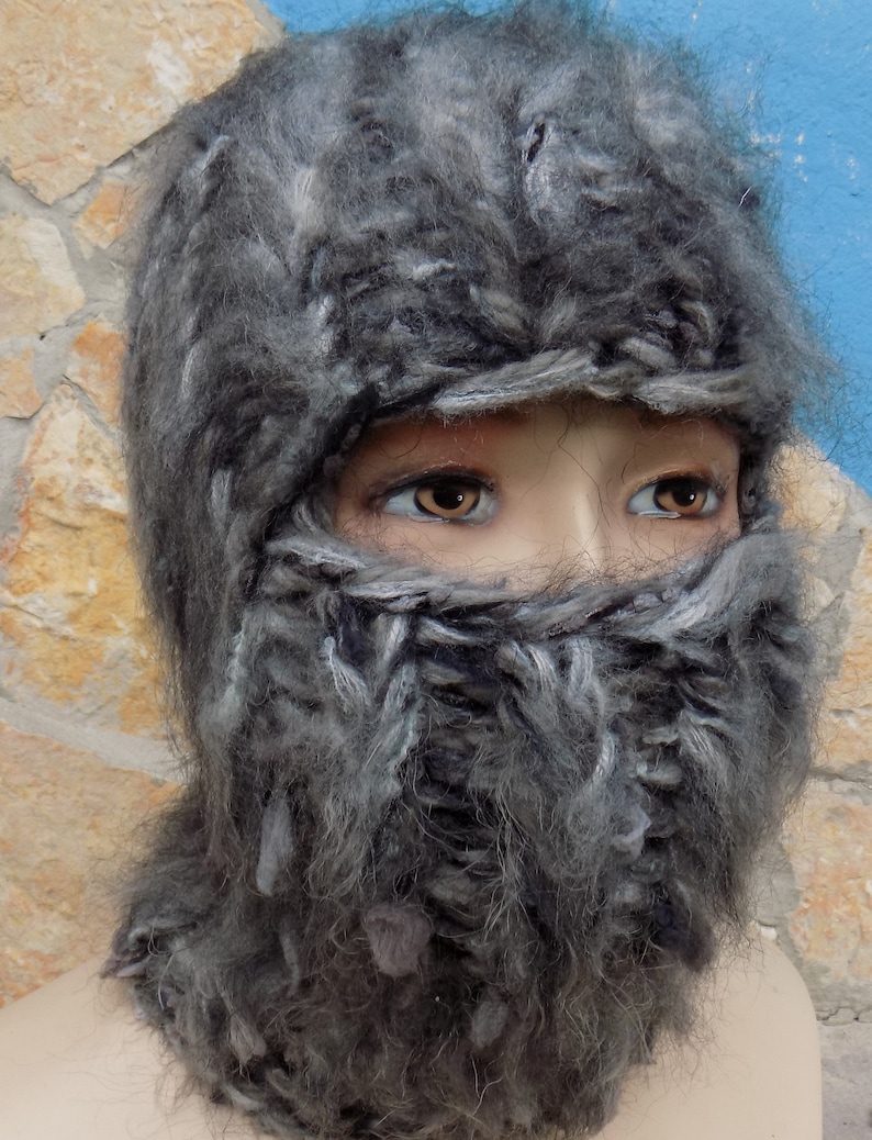 black mohair balaclava