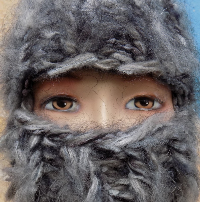 black mohair balaclava