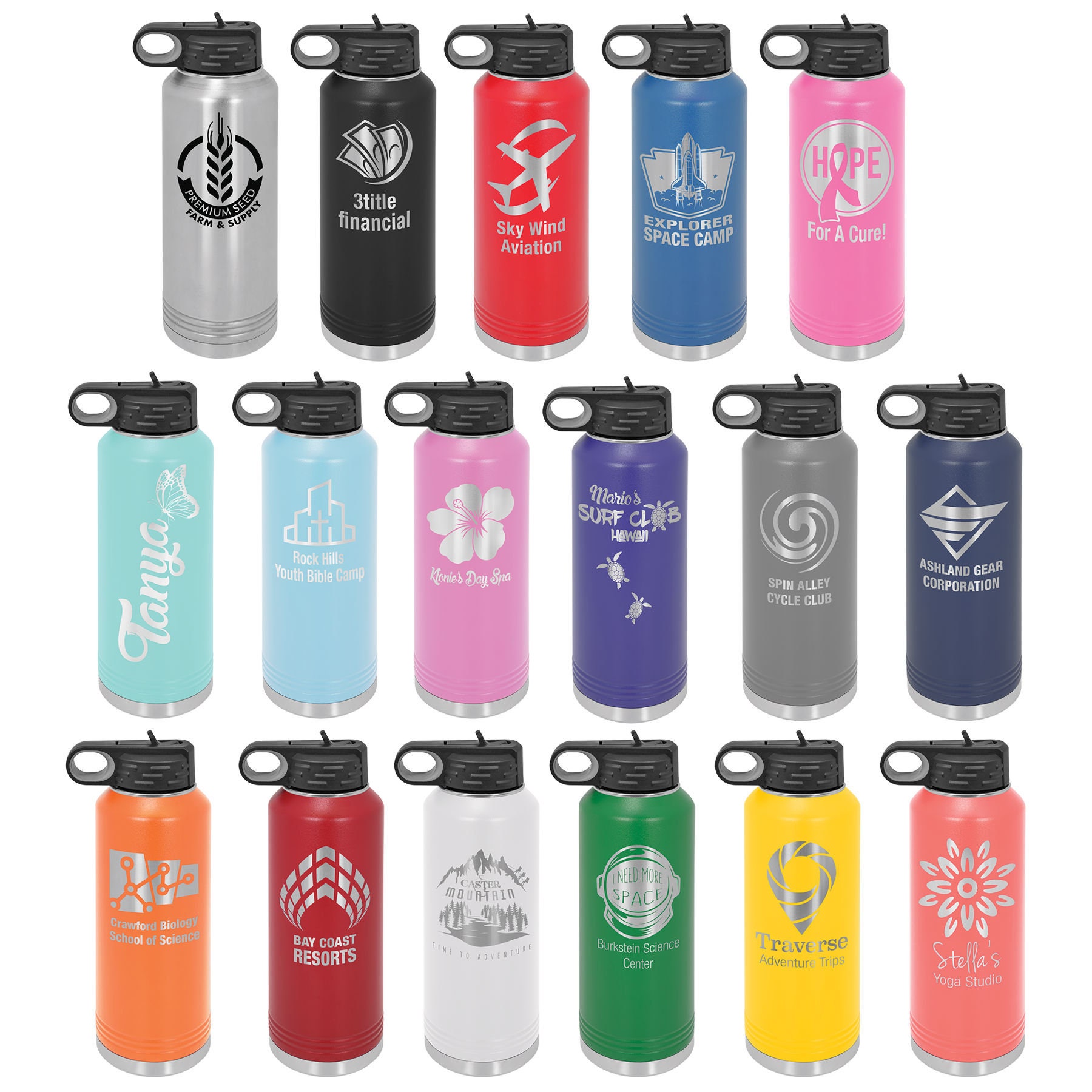 20 oz. Polar Camel Vacuum Insulated Water Bottle Custom Engraved Wedding Party