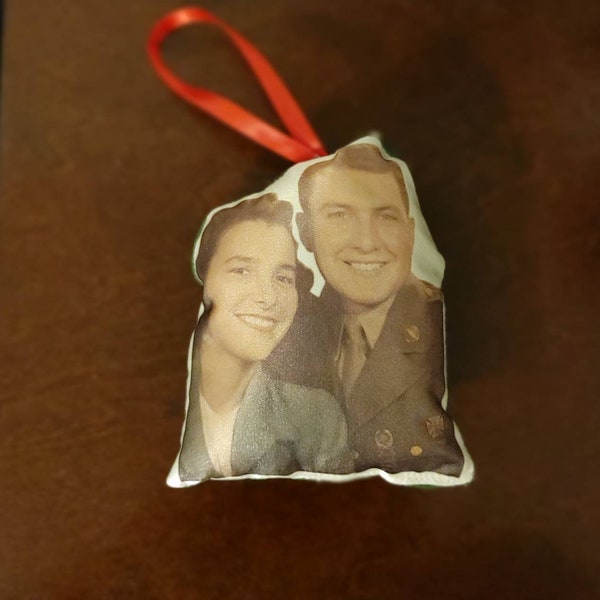 Custom made photo Christmas Ornaments 4-6 inch tall  Photo Pillow, Face pillow, Comfort, Look-a-Like, Memory,  Marine, Daddy, Mommy
