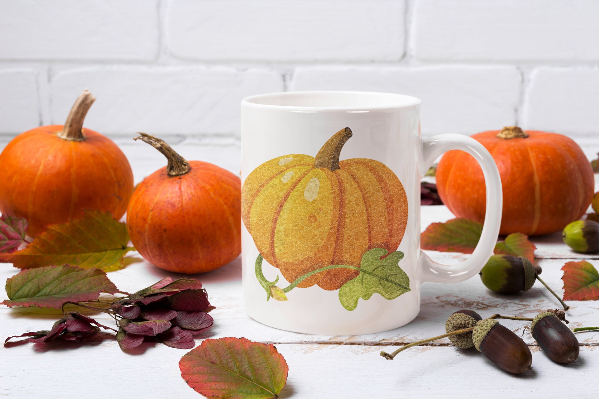 Pumpkin Design 1 or 2 sided Coffee Mug 11 oz 15 ounce Etsy