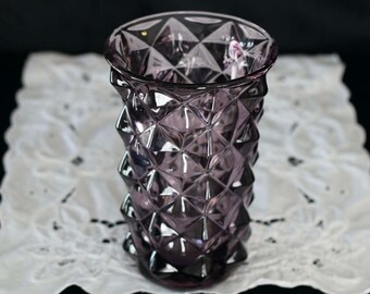 Art deco 7,75" hoge Amethist diamanten puntvaas Zomerdecor Lentedecor Snijbloemenvaas