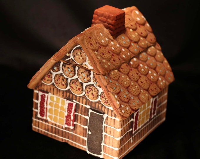 Vintage Gingerbread House Cookie Jar Christmas Cookie Jar Holiday