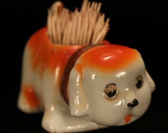 Vintage Anthropomorphic orange dog toothpick holder Kitchen kitsch Orange kitchen decor Vintage serving