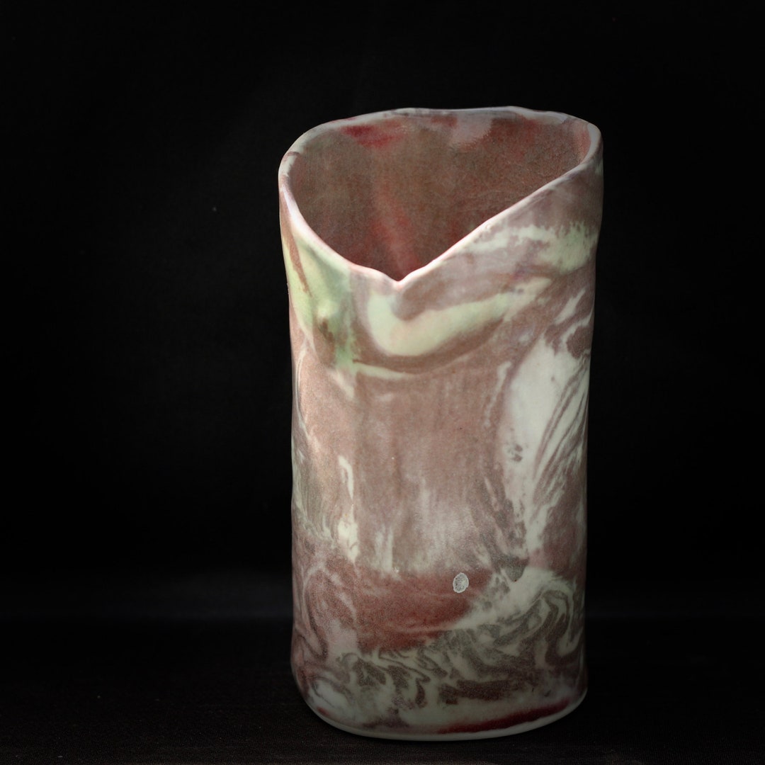 Mid Century Modern Studio Pottery Sculpted Vase Artist Signed Unusual ...