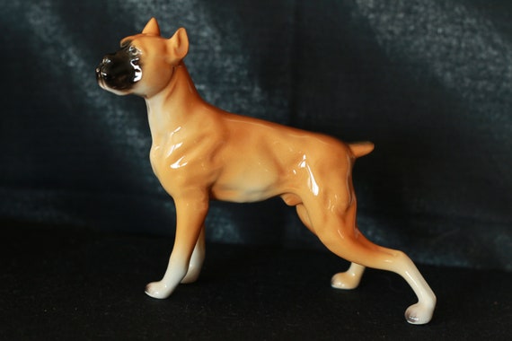 日本製のヴィンテージ陶器製ボクサー犬の置物 - カナダ ボクサー