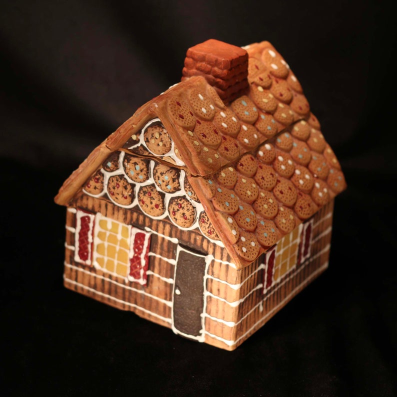 Vintage gingerbread house cookie jar Christmas cookie jar Etsy