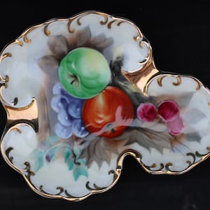 Vintage Japanese Lusterware hand-painted snack plate Vanity tray Hostess gift Vanity tray Candle holder Change tray Hostess gift