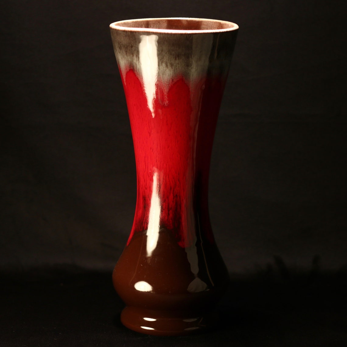 MCM Red Brown Drip Glaze Canadiana Vase Red Clay Pottery - Etsy