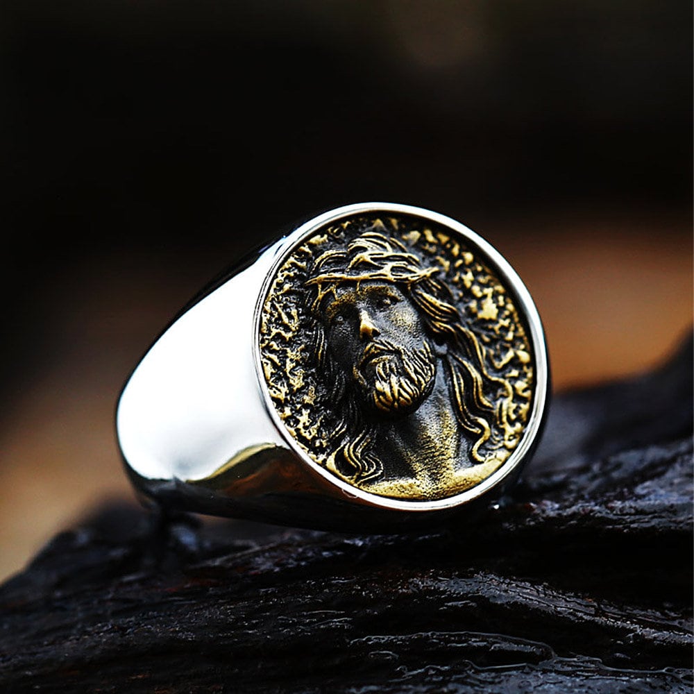 Ring with clearance jesus on it