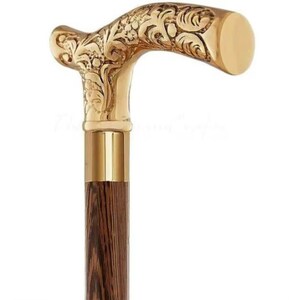 Walking Stick Engrave Name & Date, Handmade Solid Brass Derby Handle Wooden  Walking Cane for Men Women, Personalized Cane