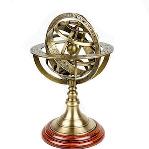 Brass Armillary Sphere Astrolabe Nautical Marine Tabletop Globe Armillary Sphere Globe Spherical 8 Inch Height imagem 2