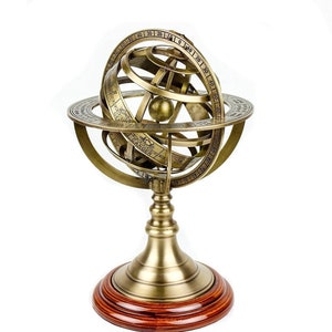 Brass Armillary Sphere Astrolabe Nautical Marine Tabletop Globe Armillary Sphere Globe Spherical 8 Inch Height imagem 9