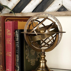 Brass Armillary Sphere Astrolabe Nautical Marine Tabletop Globe Armillary Sphere Globe Spherical 8 Inch Height imagem 5