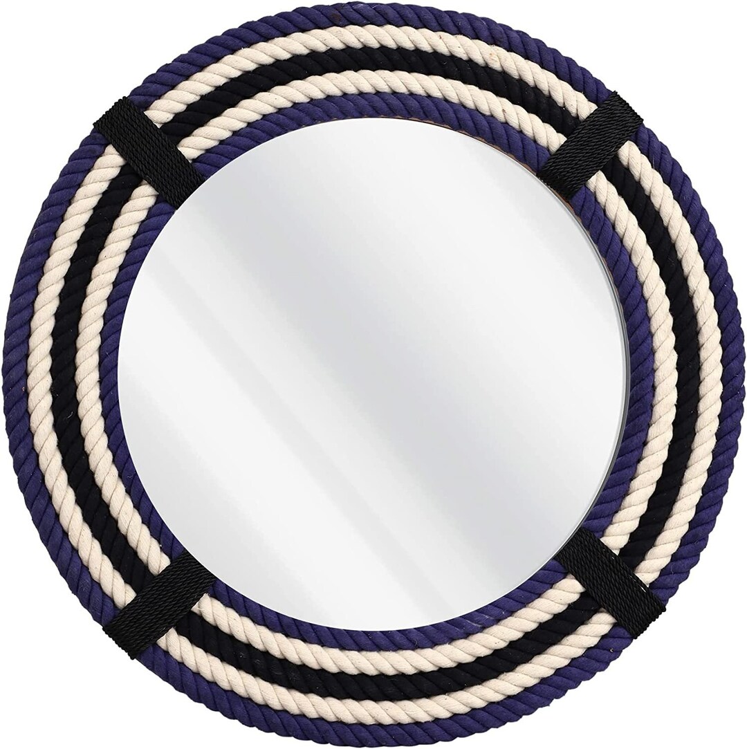 Round Rope Wall Mirror Nautical Jute Rope Mirror Large Wall Etsy