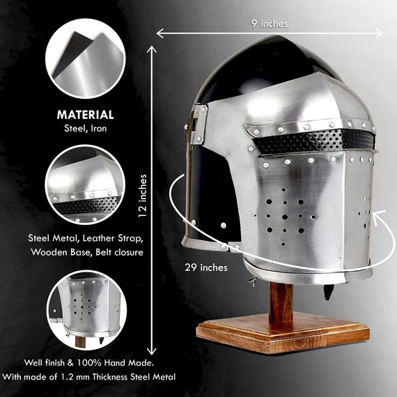 Bhartiya Handicrafts Medieval Knight-Helmets-with… - image 5