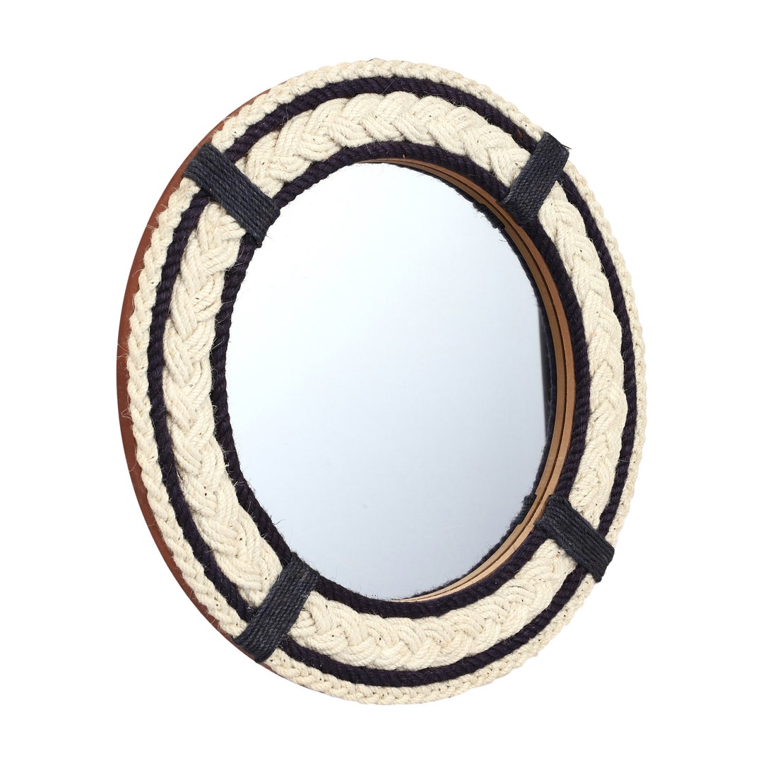 Round Rope Wall Mirror Nautical Jute Rope Mirror, Large Wall Mirror