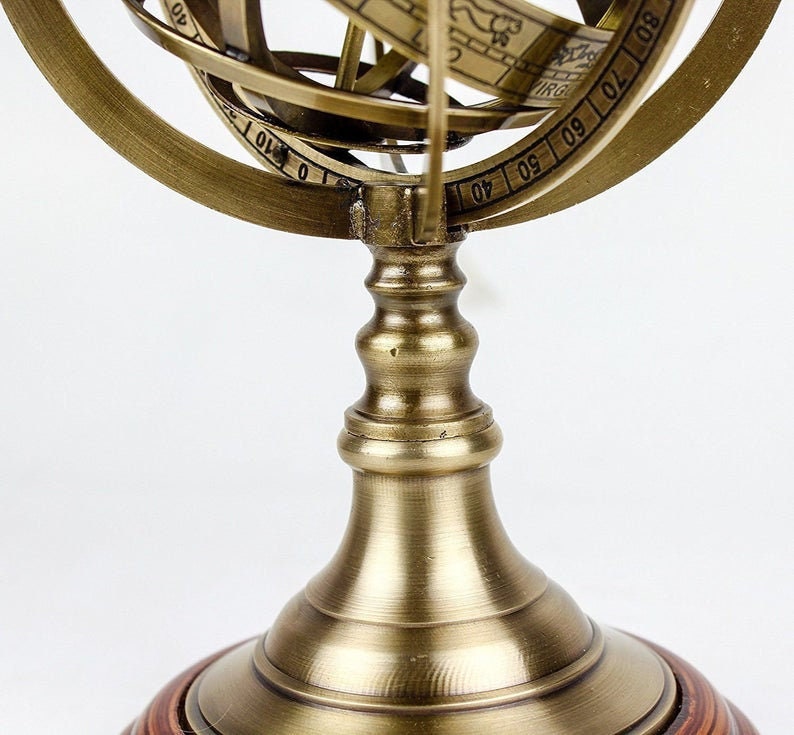 Brass Armillary Sphere Astrolabe Nautical Marine Tabletop Globe Armillary Sphere Globe Spherical 8 Inch Height imagem 10