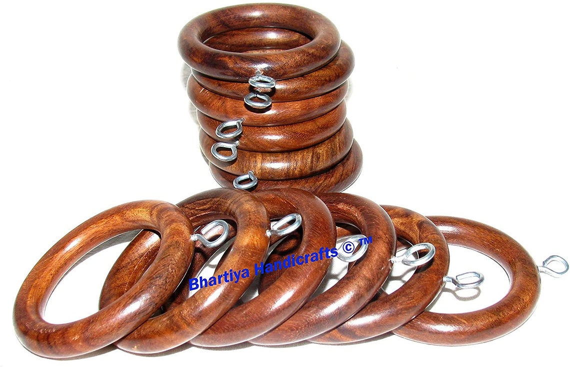 Wooden Curtain Ring For 1.25 Inch Curtain Rod Inner Etsy
