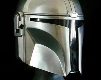 The Mandalorian Helmet Steel Halloween Helmet With Liner and Chin Strap For LARP/Role Plays Steel Helmet STARWARS Cosplay Prop Movie Helmet