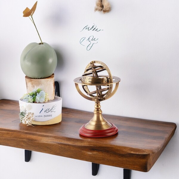 Armillary Sphere Globe Zodiac Armillary Sphere Astrolabe Nautical Marine Display Globe 8, 11 Inch Pirate's Antique Brass Ship Décor