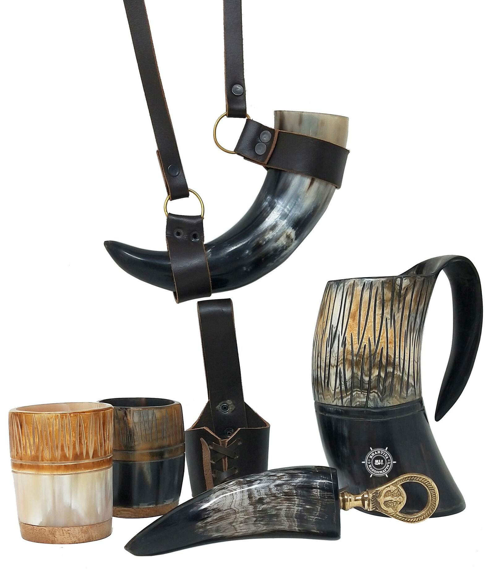 Viking Drinking Horn Set Kit / Taza para cerveza Mead Wine Etsy