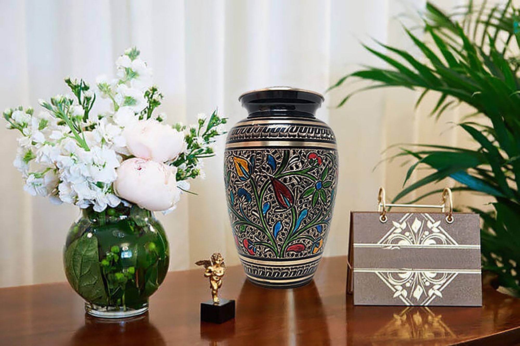 Cremation Urns for Human Ashes Green and Red Leaf Hand Etsy Canada