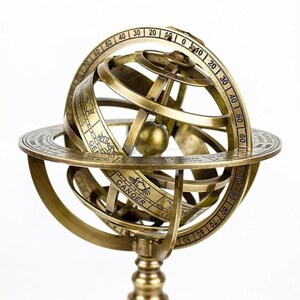 Brass Armillary Sphere Astrolabe Nautical Marine Tabletop Globe Armillary Sphere Globe Spherical 8 Inch Height imagem 7