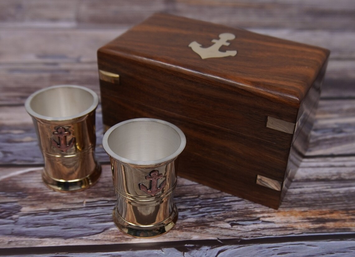 2 Shot Mead Glasses Premium Rosewood Storage Case Brass Etsy UK