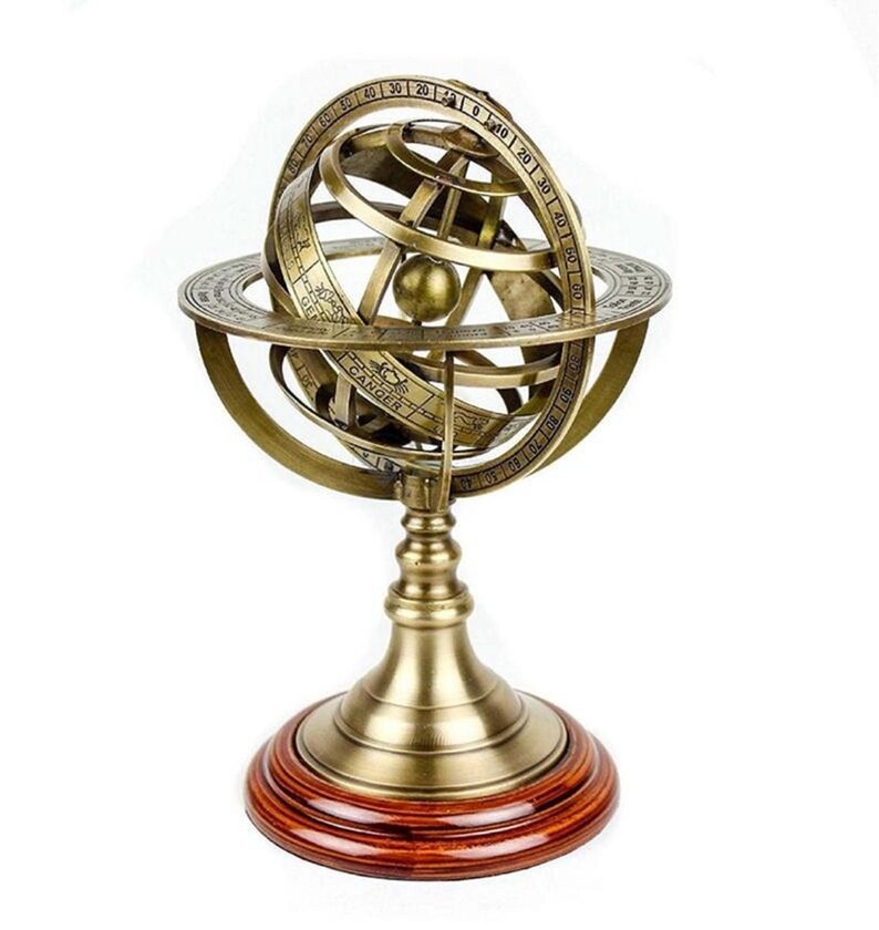 Brass Armillary Sphere Astrolabe Nautical Marine Tabletop Globe Armillary Sphere Globe Spherical 8 Inch Height imagem 2