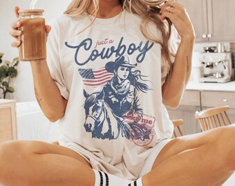 Cowboy like me Comfort Colors t shirt, Cowboy like me Oversized Comfortcolors Shirt, Vintage Cowboy 4th of July Shirt, Western Cowgirl Shirt