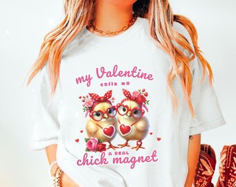 Valentines Shirt Valentine Day Chicken Shirt Retro Coquette Valentines Day Shirt Farm Chicks Shirt Cute Farm Chicken V Day Shirt