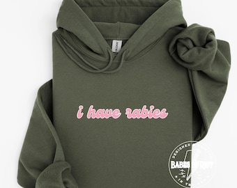 Sudadera con capucha divertida "Tengo rabia", sudadera con meme "Cómete a los ricos", ropa grunge Y2k, humor negro extraño, sudadera, regalo para amiga/hermana