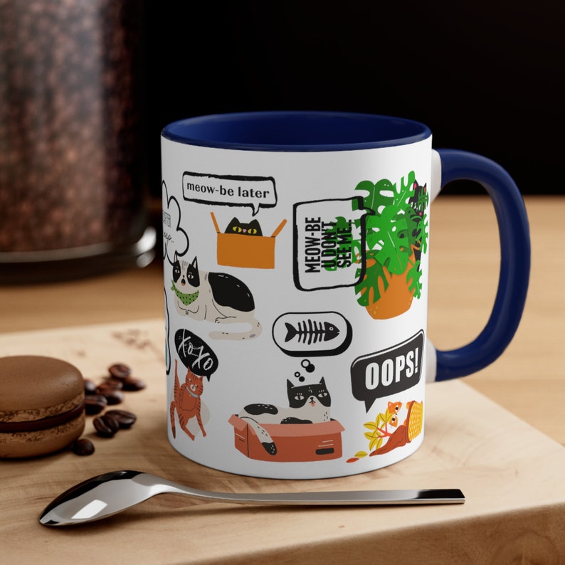 Funny Adhd Cats & Plants Ceramic Coffee Mug Cat Lovers Coffee Mug Cat