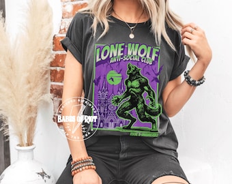 Werewolf Halloween Shirt Retro Halloween Werewolf Tshirt Horror Movies Shirt Dog Mom Gift Dog Dad Gift Ideas Werewolf Funny Halloween Shirt