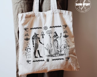 Women's Egyptian Print Tote Bag – Lightweight Travel Handbag For Work, Beach, Business