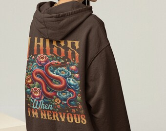 Jahr der Schlangen-Angst-Shirt Herpetologie-Sweatshirt ADHD Dark Academia Goth Schlangen-Liebhaber-Geschenk Schlangen-Anxiety Club Hoodie