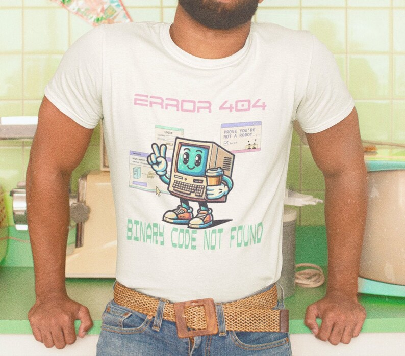 Frutiger Aero Retro 404 Nonbinary Error Computer Geek Shirt Techwear ...