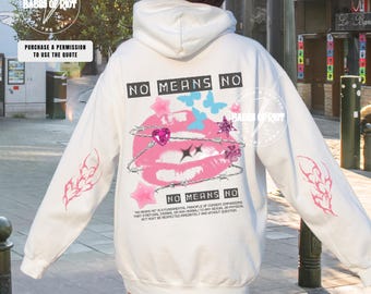 No Means No Hoodie Human Rights Hoodie Butterfly Hoodie 2000 Style Hoodie Retro Gamers Hoodie Y2kStyle Hoodie Nostalgic Hoodie Resist Say No
