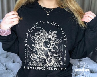 Medusa Shirt Powerful Feminist Tee Resist Burn the Patriarchy LGBTQ+ Sweatshirt Greek Goddess Sweatshirt