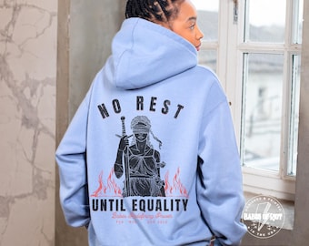 Eat the Rich Feminist Hoodie Burn the Patriarchy No Rest Until Equality Sweatshirt Tattoo Shirt Rocker grl pwr Edgy Biker Mom Tattoo Hoodie