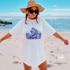 Fishermen Style Mermaid Shirt Mermaid Core Shirt Light Academia Mermaid Top Mermaidcore Clothing Summer Beach Vibe Shirt In my Summer Era