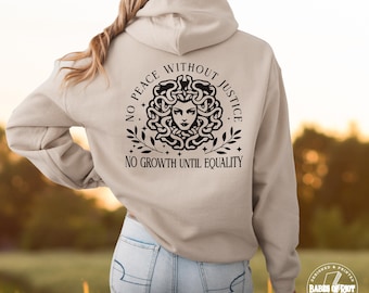 Medusa Hoodie Aegis Gorgon Medusa Sweatshirt Essential Hoodie Female Gaze Petrify the Patriarchy Feminist Activism Women Rights Grl pwr