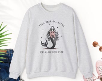 Mermaid Sweatshirt Cute Funny Fall Mermaid Siren Sweatshirt Vintage Mermaidcore Siren shirt Ocean Inspired Style Light Academia Mermaid Top
