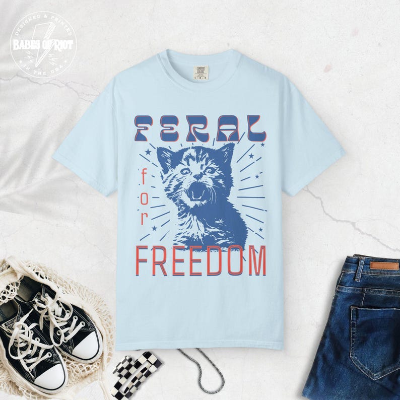 Feral for Freedom Resist Childless Cat Lady Shirt Fundamental Rights Cat Mom Shirt Cat Dad Shirt Feminist Shirt Equality Shirt Defend Equality 4b movement
