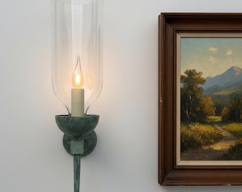 The Cubic Hurricane wall Sconce in Verdigris